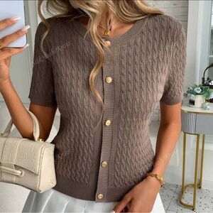 BRAND NEW Brown Cable Knit Cardigan